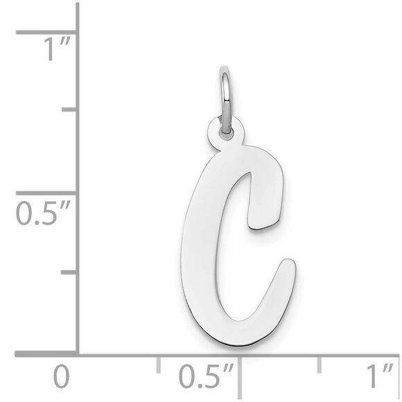 14k White Gold, Madison Collection LG Classic Script Initial C Pendant - Picture 4 of 5